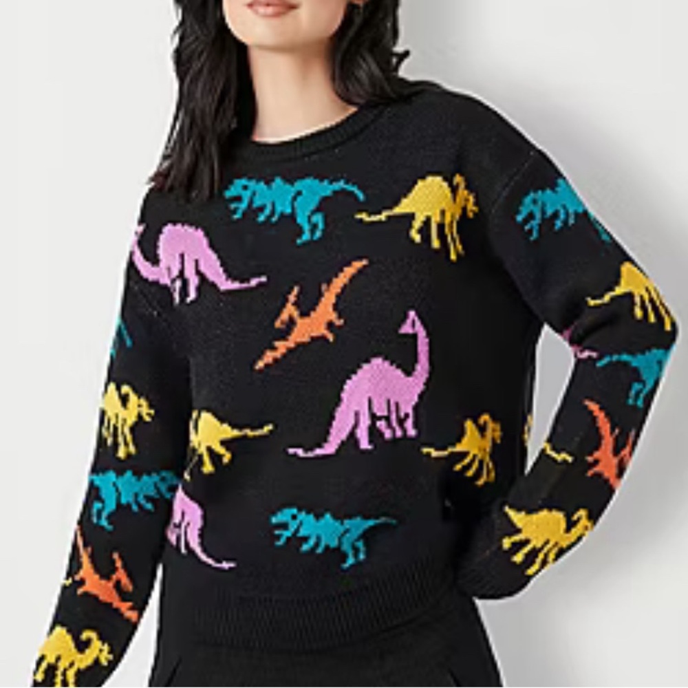 Dreamers by debut black dinosaur sweater size medium